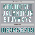 Custom Gray Teal-White Authentic Two Tone Baseball Jersey