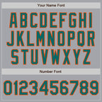Custom Gray Teal-Orange Authentic Two Tone Baseball Jersey