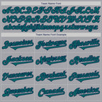 Custom Gray Teal-Navy Authentic Two Tone Baseball Jersey