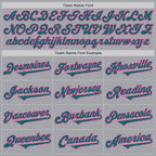 Custom Gray Teal-Pink Authentic Two Tone Baseball Jersey