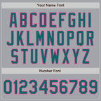 Custom Gray Teal-Pink Authentic Two Tone Baseball Jersey