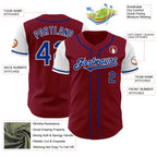 Custom Crimson Royal-White Authentic Two Tone Baseball Jersey