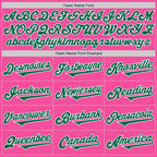 Custom Pink Kelly Green-White Authentic Two Tone Baseball Jersey