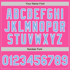 Custom Pink Light Blue-White Authentic Two Tone Baseball Jersey