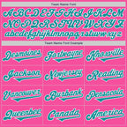Custom Pink Teal-White Authentic Two Tone Baseball Jersey