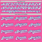 Custom Pink White-Royal Authentic Two Tone Baseball Jersey