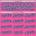 Custom Pink Light Blue-Black Authentic Two Tone Baseball Jersey