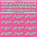 Custom Pink White-Green Authentic Two Tone Baseball Jersey
