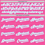 Custom Pink White-Light Blue Authentic Two Tone Baseball Jersey