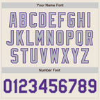 Custom Cream Purple Pinstripe Gray Authentic Two Tone Baseball Jersey