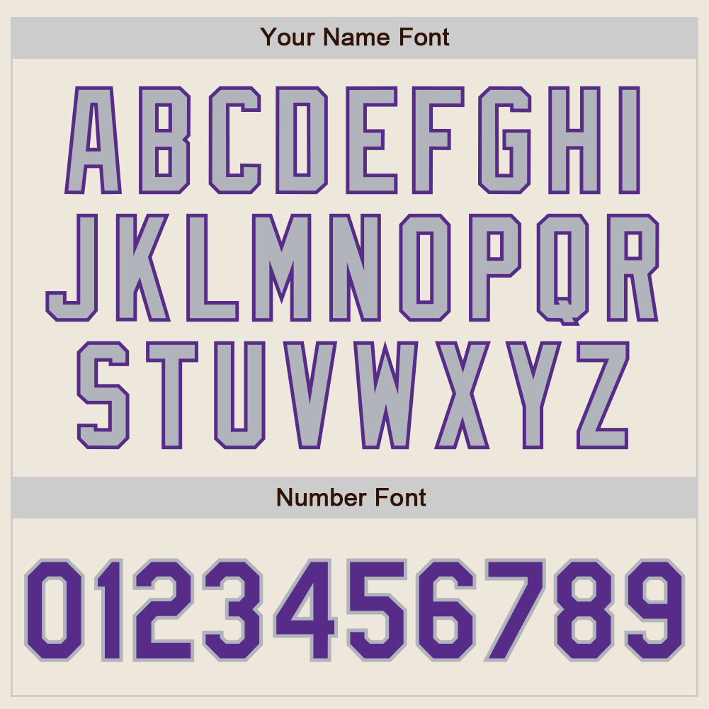 Custom Cream Purple Pinstripe Gray Authentic Two Tone Baseball Jersey