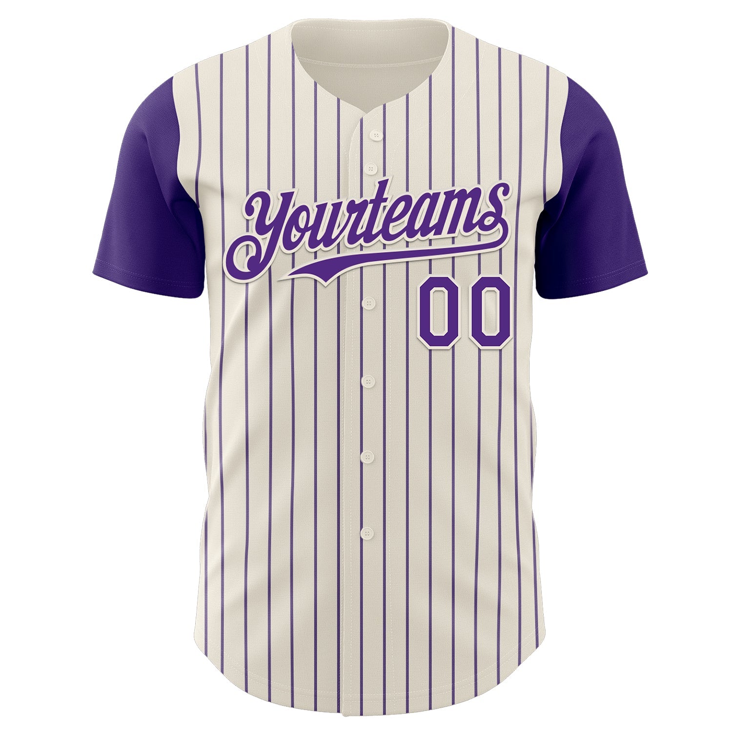 Custom Cream Purple Pinstripe Purple Authentic Two Tone Baseball Jersey