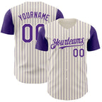Custom Cream Purple Pinstripe Purple Authentic Two Tone Baseball Jersey