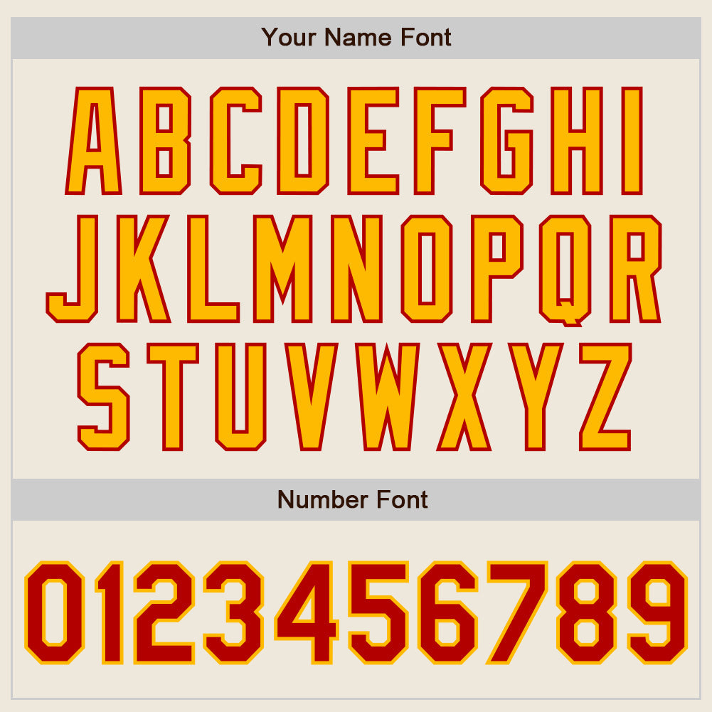 Custom Cream Red Pinstripe Gold Authentic Two Tone Baseball Jersey