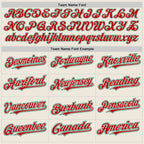 Custom Cream Red Pinstripe White-Kelly Green Authentic Two Tone Baseball Jersey