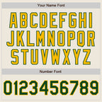 Custom Cream Green Pinstripe Gold Authentic Two Tone Baseball Jersey