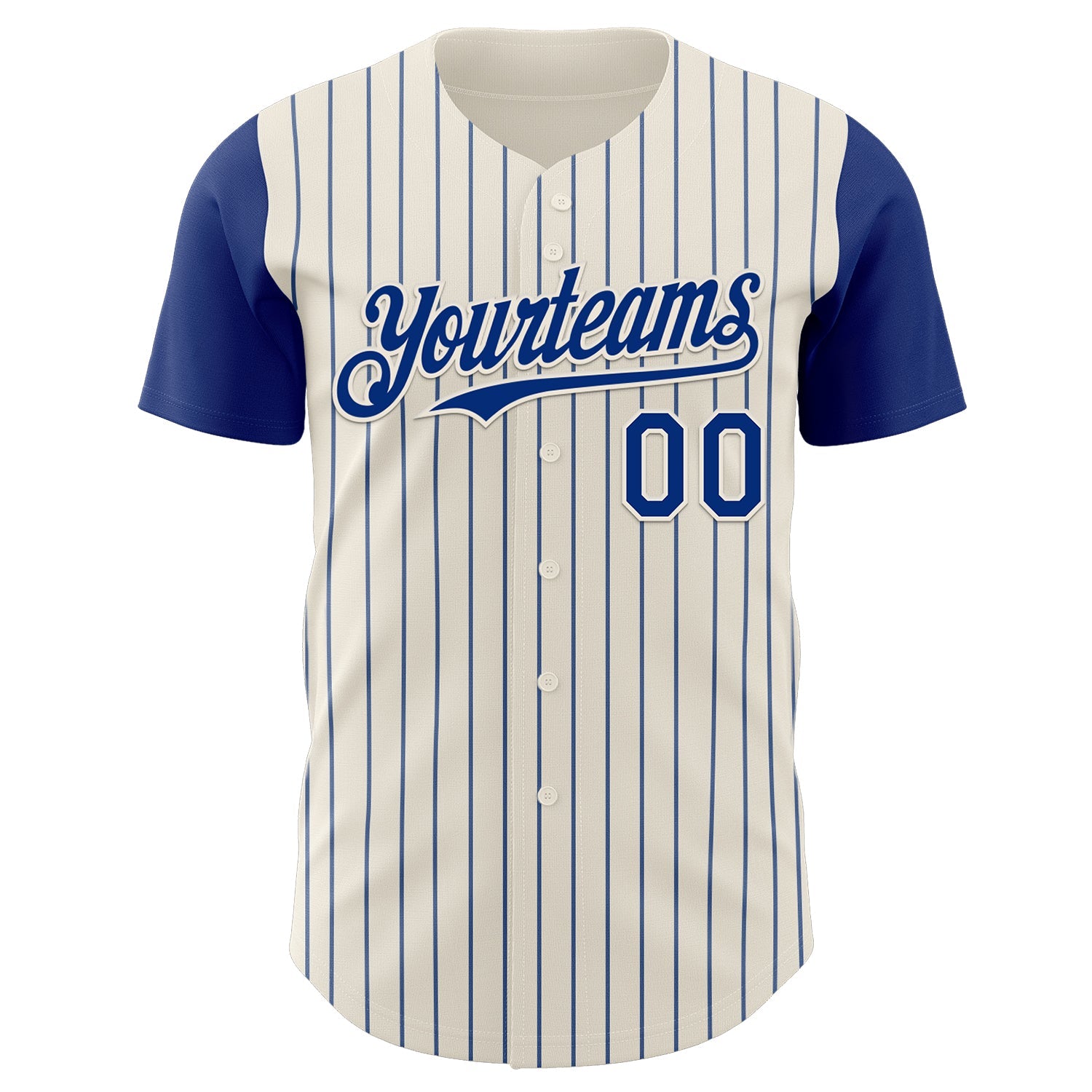 Custom Cream Royal Pinstripe Royal Authentic Two Tone Baseball Jersey