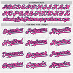 Custom White Pink Pinstripe Navy Authentic Two Tone Baseball Jersey