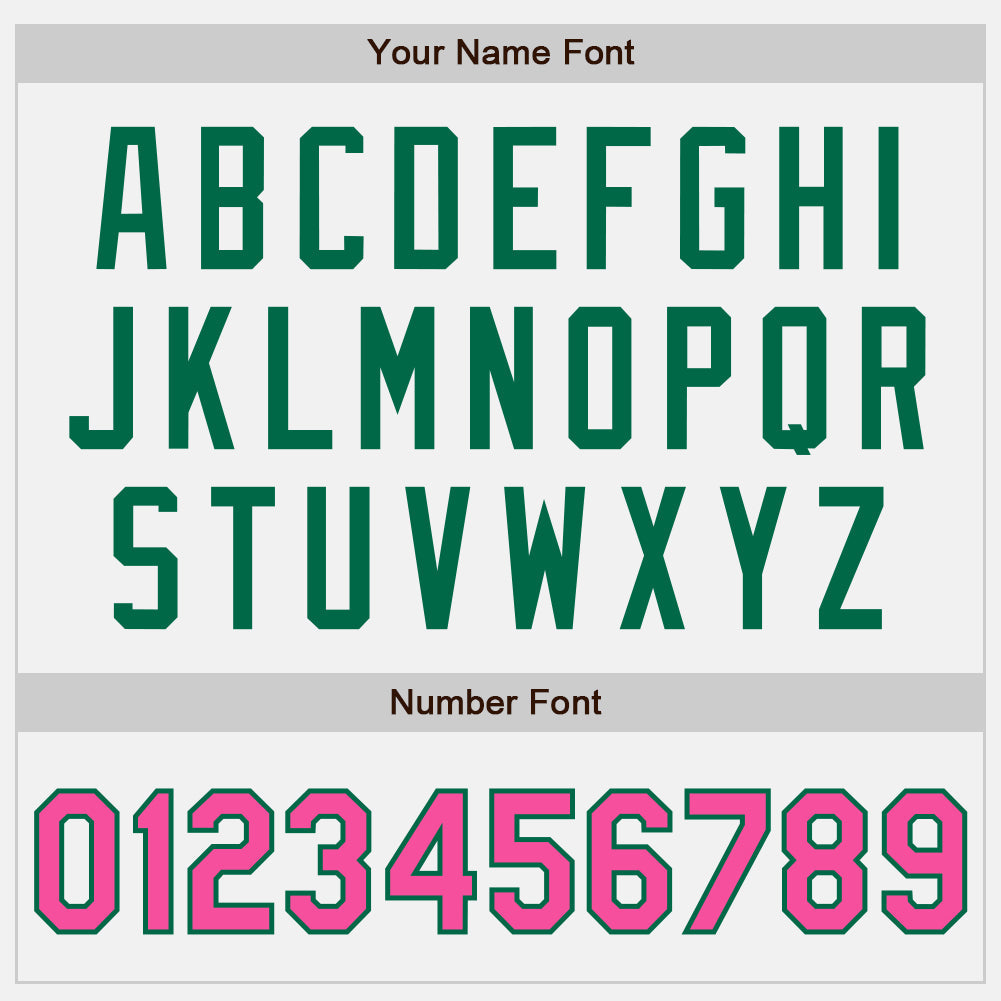 Custom White Pink Pinstripe Kelly Green Authentic Two Tone Baseball Jersey