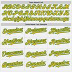 Custom White Gold Pinstripe Kelly Green Authentic Two Tone Baseball Jersey