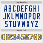 Custom White Old Gold Pinstripe Royal Authentic Two Tone Baseball Jersey