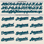Custom Cream Teal Pinstripe Navy Authentic Two Tone Baseball Jersey