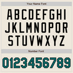 Custom Cream Teal Pinstripe Black Authentic Two Tone Baseball Jersey