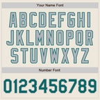 Custom Cream Teal Pinstripe Gray Authentic Two Tone Baseball Jersey