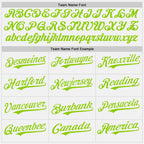 Custom White Neon Green Pinstripe Neon Green Authentic Two Tone Baseball Jersey