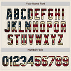 Custom Cream Olive Pinstripe Vintage USA Flag-Black Authentic Two Tone Baseball Jersey