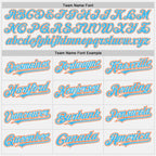 Custom White Sky Blue Pinstripe Orange Authentic Two Tone Baseball Jersey