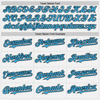 Custom White Sky Blue Pinstripe Black Authentic Two Tone Baseball Jersey