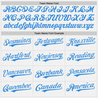Custom White Electric Blue Pinstripe Electric Blue Authentic Two Tone Baseball Jersey