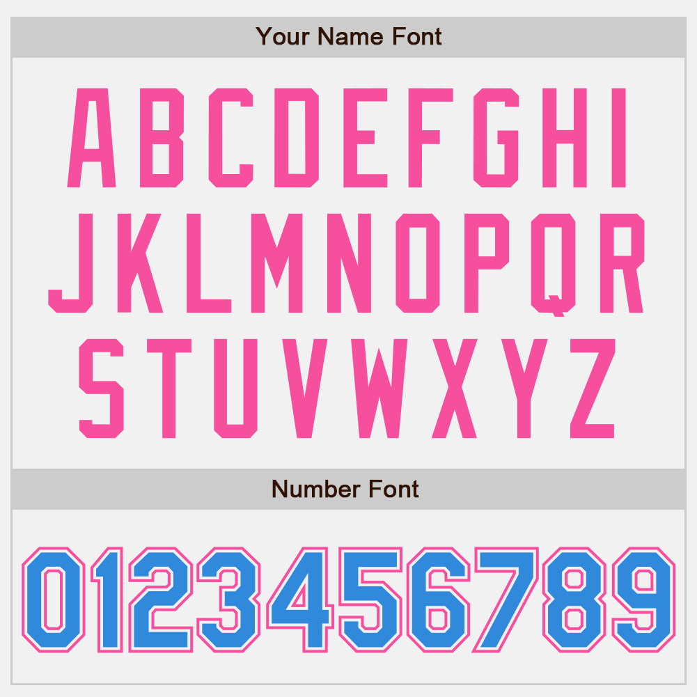 Custom White Electric Blue Pinstripe Pink Authentic Two Tone Baseball Jersey