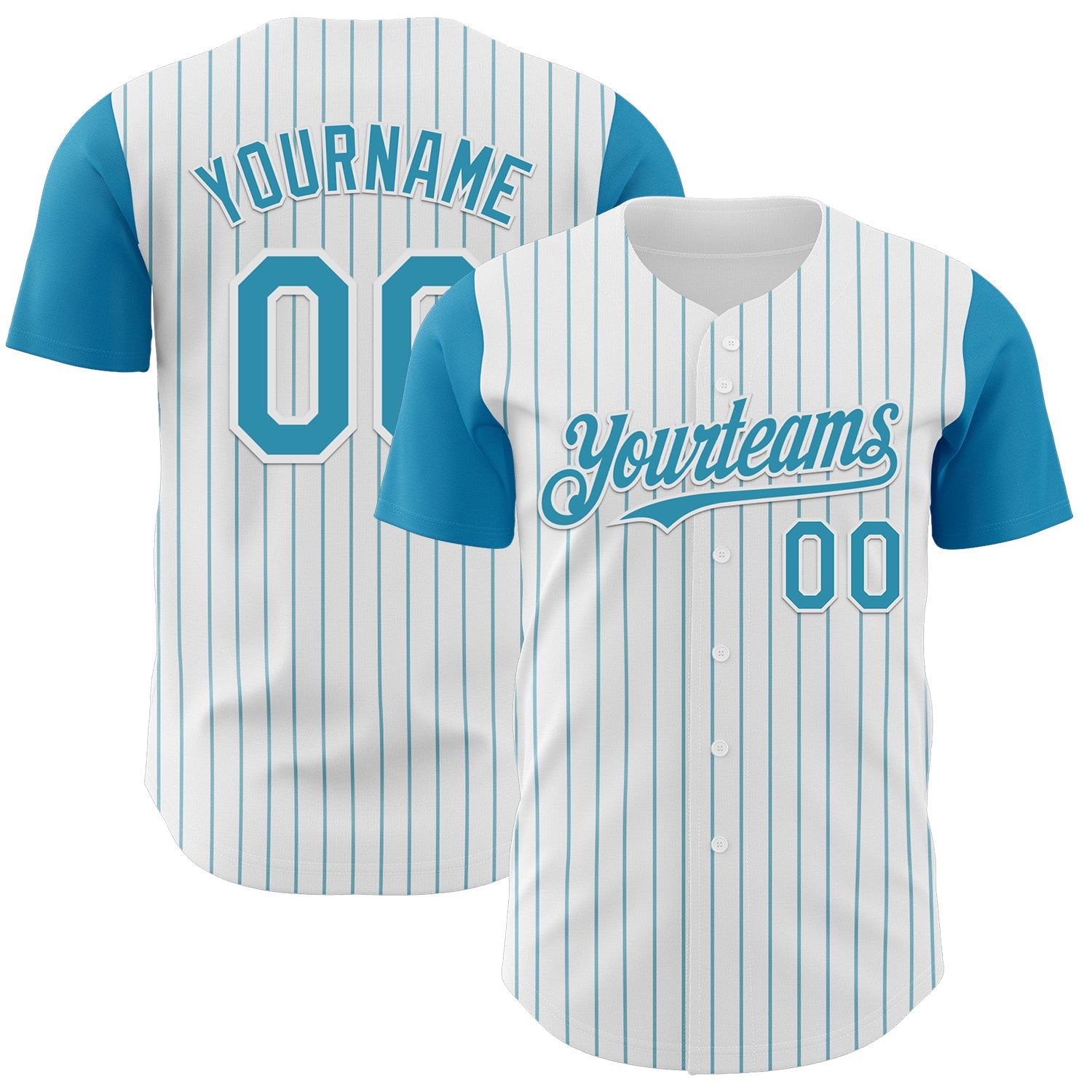 Custom White Panther Blue Pinstripe Panther Blue Authentic Two Tone Baseball Jersey