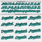 Custom White Aqua Pinstripe Black Authentic Two Tone Baseball Jersey