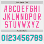 Custom White Aqua Pinstripe Pink Authentic Two Tone Baseball Jersey