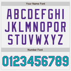 Custom White Aqua Pinstripe Purple Authentic Two Tone Baseball Jersey