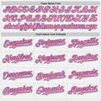 Custom White Medium Pink Pinstripe Purple Authentic Two Tone Baseball Jersey