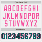Custom White Black Pinstripe Teal-Pink Authentic Two Tone Baseball Jersey