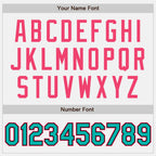 Custom White Black Pinstripe Aqua-Neon Pink Authentic Two Tone Baseball Jersey