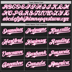 Custom Black Pink Pinstripe White Authentic Two Tone Baseball Jersey