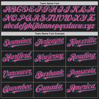 Custom Black Pink Pinstripe Teal Authentic Two Tone Baseball Jersey