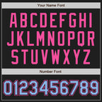 Custom Black Light Blue Pinstripe Pink Authentic Two Tone Baseball Jersey