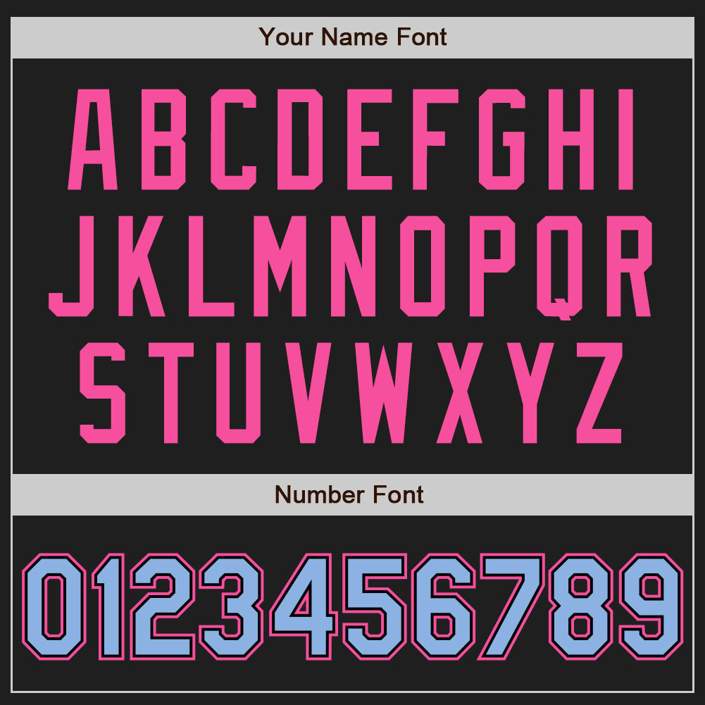 Custom Black Light Blue Pinstripe Pink Authentic Two Tone Baseball Jersey