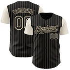 Custom Black Cream Pinstripe Cream Authentic Two Tone Baseball Jersey