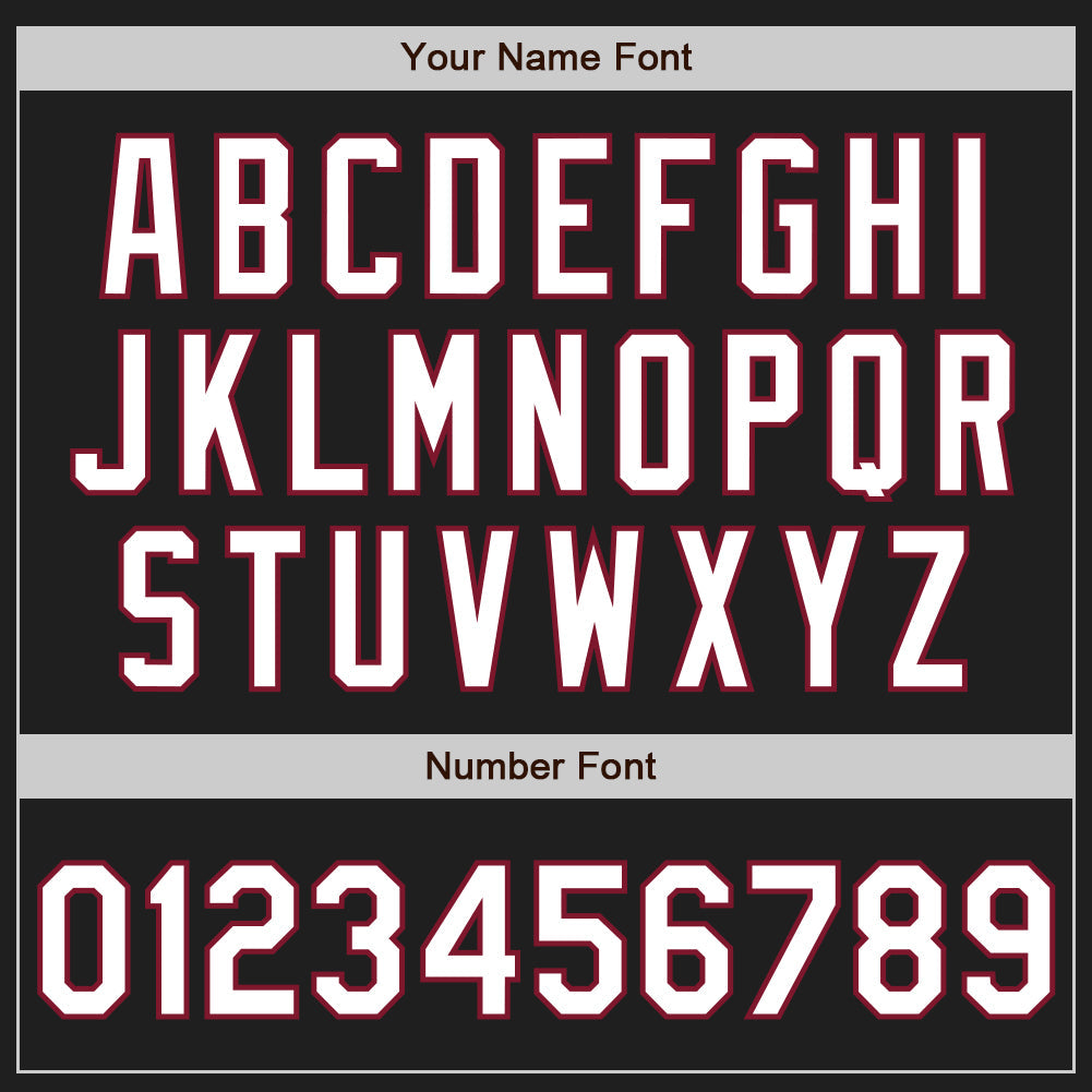 Custom Black Crimson Pinstripe White Authentic Two Tone Baseball Jersey