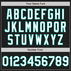 Custom Black Aqua Pinstripe White Authentic Two Tone Baseball Jersey