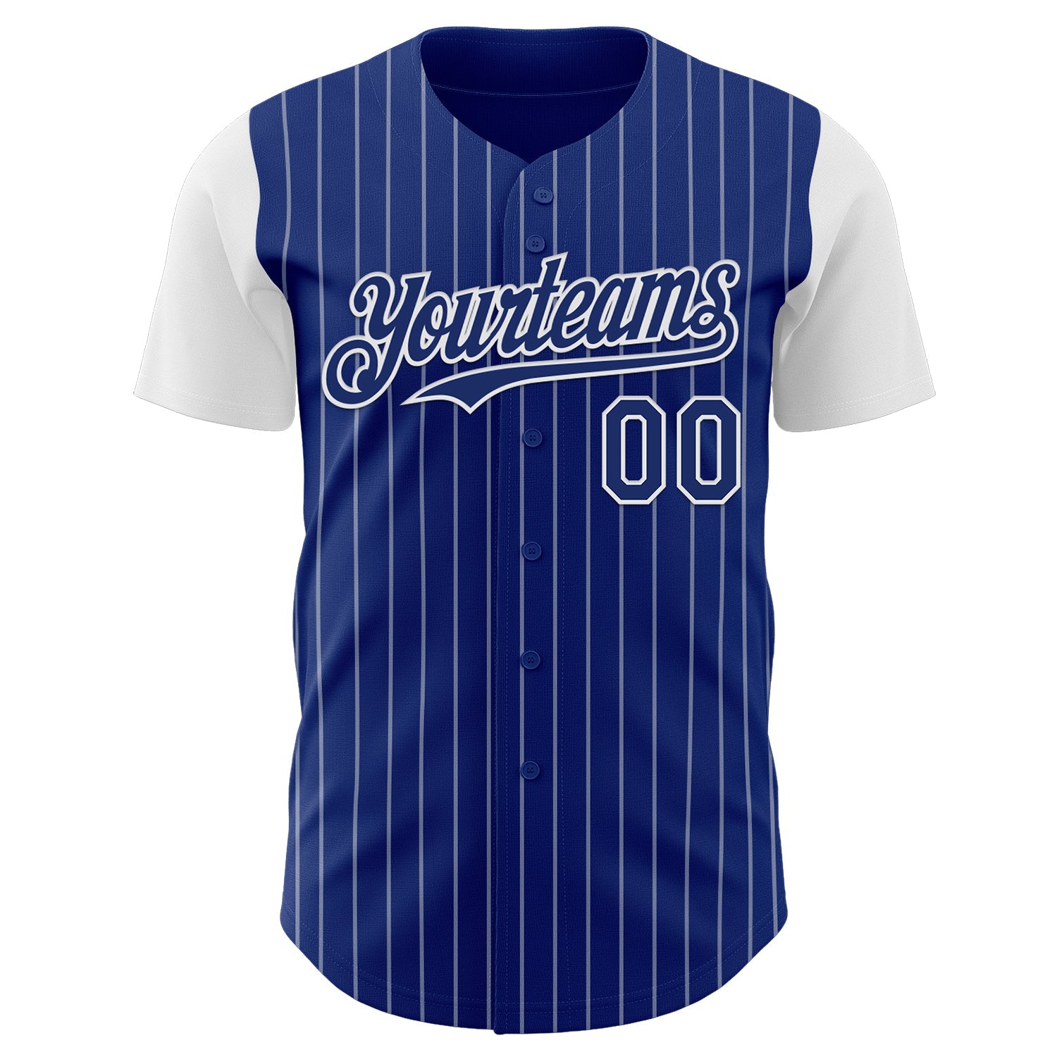 Custom Royal White Pinstripe White Authentic Two Tone Baseball Jersey