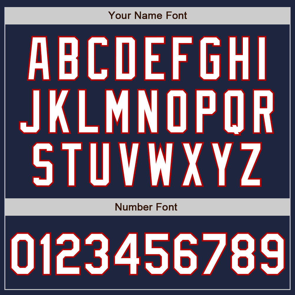 Custom Navy Red Pinstripe White Authentic Two Tone Baseball Jersey